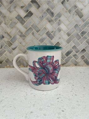Vintage Potpourri Press Coffee Mug Cup Plaid Ribbon Preppy 1990